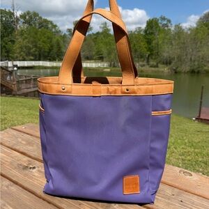 Purple and Tan Tote Bag